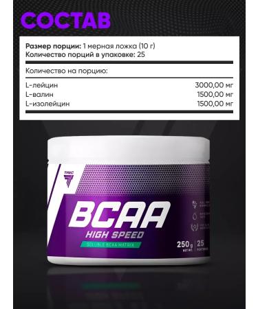 Trec Nutrition BCAA powder High Speed Amino acids of Cola 250g - Buy Online on GoSupps.com