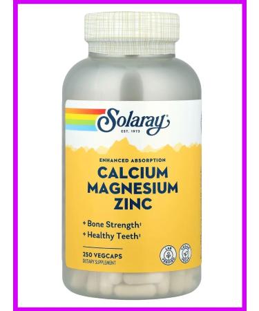 Solaray Calcium magnesium and zinc 250 plant capsules