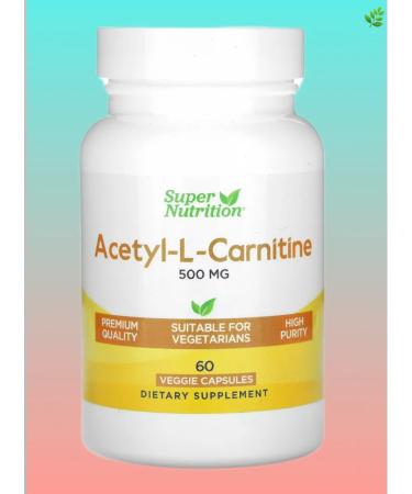 Super Nutrition Acetyl-L-carnitine 500 mg 60 plant capsules