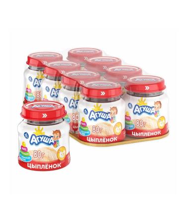 AGUSHA Puree meat chicken from 6 months 80g - Buy Online on GoSupps.com