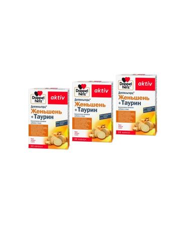 Doppelherz Ginseng + taurin 30 capsules 3 pcs