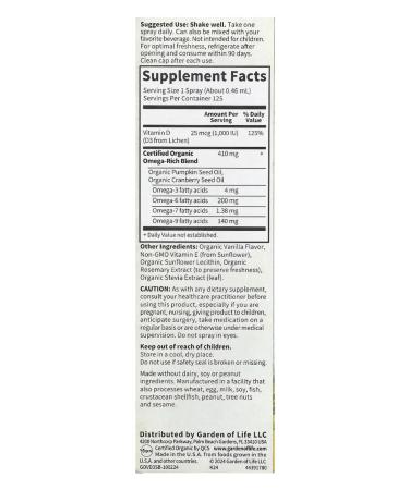 Garden of Life Spray vitamin D3 1000iu 58 ml - Buy Online on GoSupps.com