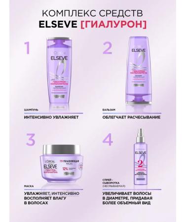 L'Oreal Paris Elseve shampoo and hair balm hyaluron filler - Buy Online on GoSupps.com