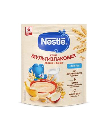 Nestle Porridge Multicar -haired milk with an apple and a banana with