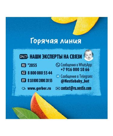 Gerber Puree fruit mango from 6 months 90g - Buy Online on GoSupps.com