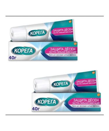 Korega Cream for fixing dentures Protection gums 40g 2pcs - Buy Online on GoSupps.com