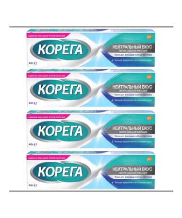 Korega Cream for fixing dentures Neutral taste 40g 4 pcs