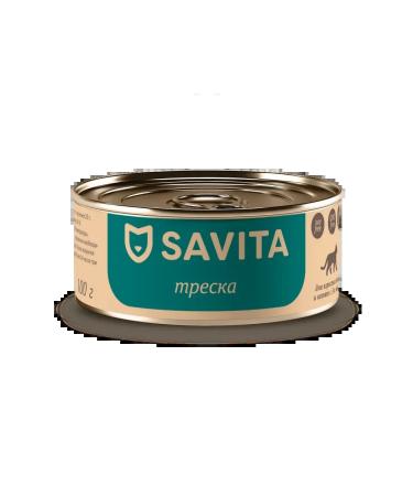 SAVITA Canned food for cats and kittens "cod" 100 g - Buy Online on GoSupps.com
