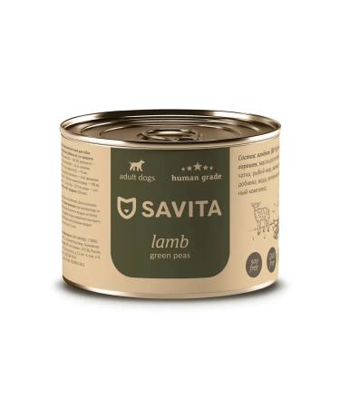 SAVITA Canned food for dogs "lamb with green peas" 240g - Buy Online on GoSupps.com