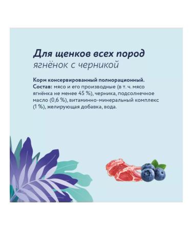 Florida Canned food for puppies lambs with blueberries 6 pcs 400 g - Buy Online on GoSupps.com
