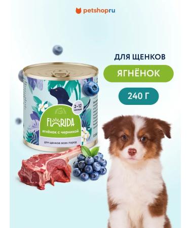 Florida Canned food for puppies lambs with blueberries 240 g