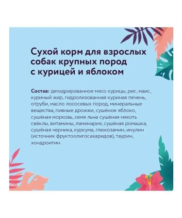 Florida Feed for dogs of large breeds with chicken and apple 1 kg - Buy Online on GoSupps.com