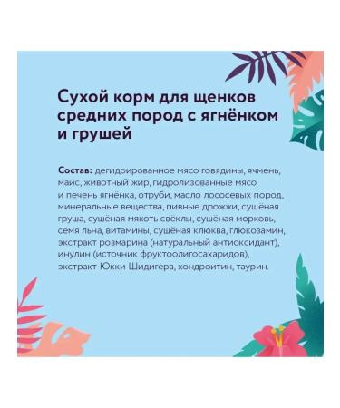 Florida Feed for medium -sized puppies with lamb and pear 12+2 kg - Buy Online on GoSupps.com