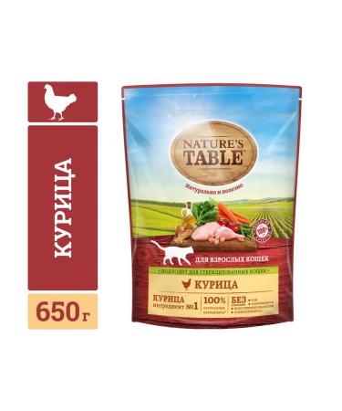 NATURE'S TABLE Dry food for adult cats chicken 650g