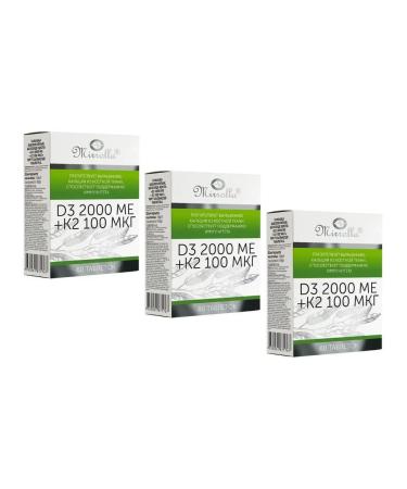 MIRROLLA Vitamin D3 2000 Me + K2 60 Tab 3 pcs