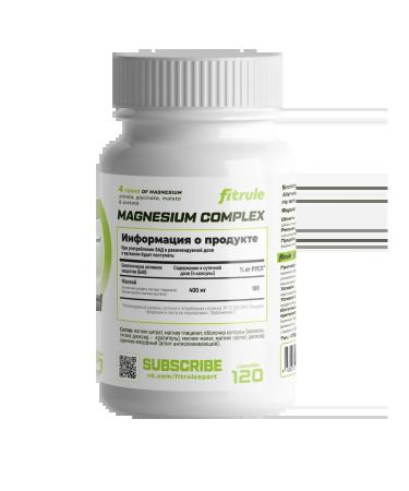 Fitrule Nutrition Fitrule Magnesium 4 in 1 400 mg 120 capsules - Buy Online on GoSupps.com