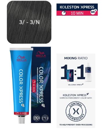 WELLA PROFESSIONALS Color Xpress 3 - 3n Dark Brown hair dye 60 ml