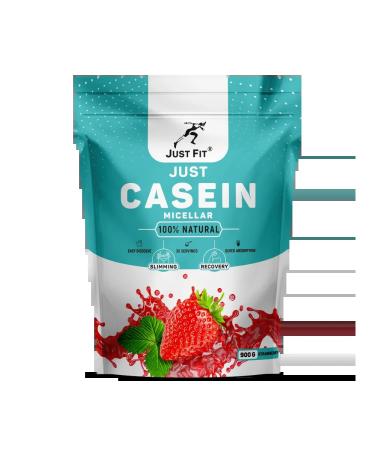 Just Fit Nutrition Casein Micellar 900 grams casein night protein strawberries - Buy Online on GoSupps.com