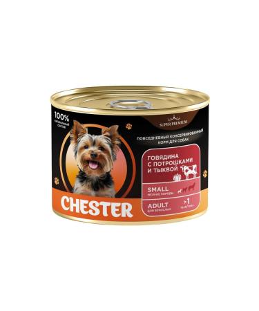 Chester Wet feed for dogs of small breeds with beef-240g x 12pcs - Buy Online on GoSupps.com