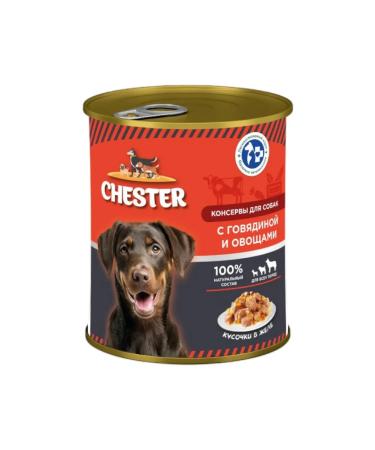 Chester Wet feed for dogs of all beef breeds - 850g x 6pcs - Buy Online on GoSupps.com