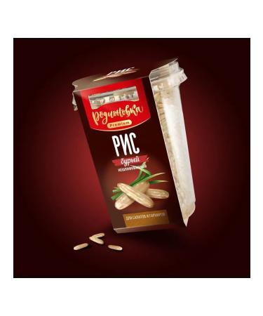 Cereal rice brown in a glass 375 g tm Rodionovka