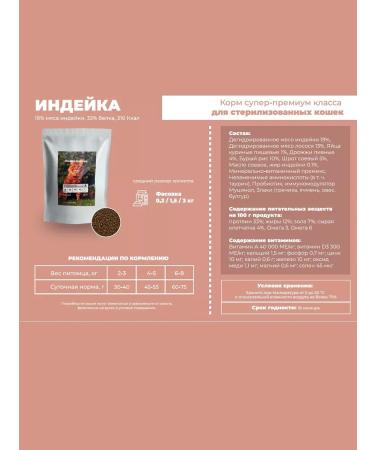 Fodder breeder Feed for sterilized cats of a turkey 1.5 kg - Buy Online on GoSupps.com