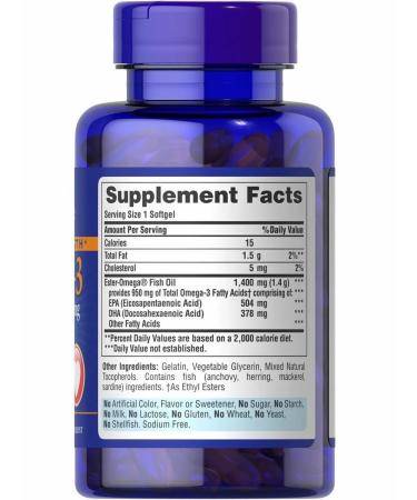 Puritan's Pride Omega-3 Triple Strength Omega 3 Fish Oil 1400 Mg 60 capsules - Buy Online on GoSupps.com