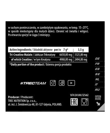 Trec Nutrition Three Creatine Malat CM3 Powder Tricreatine Malate 250G grape - Buy Online on GoSupps.com