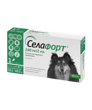 KRKA Selafort 12% 2 ml (240 mg) for dogs 20.1- 40 kg No. 1