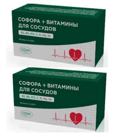 Soik LLC Sophora+Vitamins for blood vessels 30 capsules 2 pcs