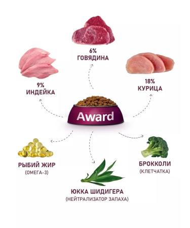 AWARD Dry food for large breeds Indoor Big Cats 10kg - Buy Online on GoSupps.com