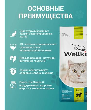 Wellkiss Dry food for sterilized cats 3 kg - Buy Online on GoSupps.com