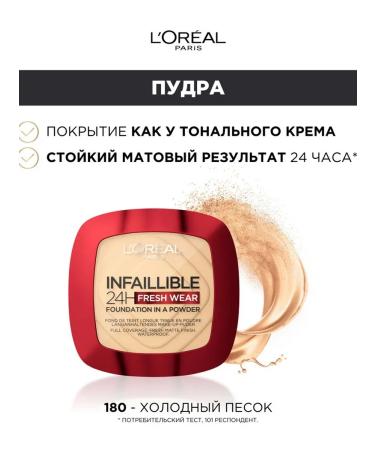 L'OREAL Infallible powder 24 hours Fresh Wear shade # 180 - Buy Online on GoSupps.com