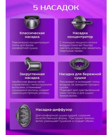 Hair Dryer Hair hairs with nozzles Basic HD Twilight Purple - Buy Online on GoSupps.com