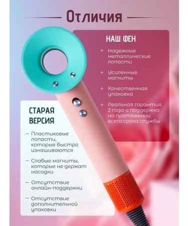 Hair hair dryer with nozzles Basic HD Pastel Pink - Buy Online on GoSupps.com