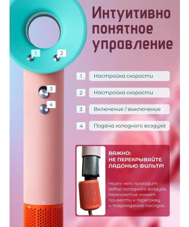 Hair hair dryer with nozzles Basic HD Pastel Pink - Buy Online on GoSupps.com