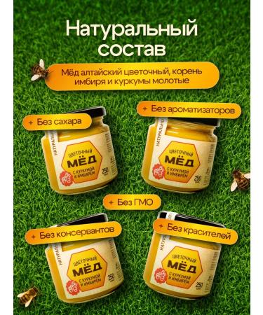 Treasures of the Taiga Honey with turmeric and ginger Altai natural - Buy Online on GoSupps.com