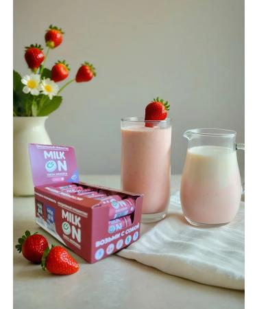 MILK ON Dairy prebiotic with strawberries without sugar 21 twists - Buy Online on GoSupps.com