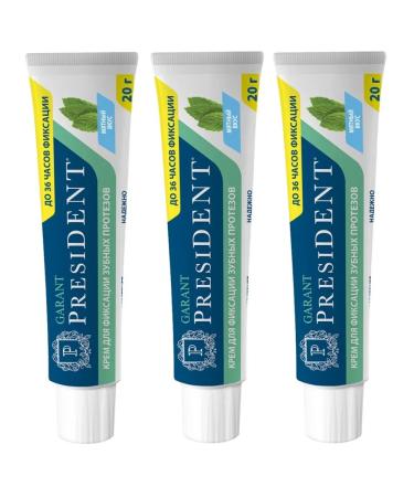 PRESIDENT Cream for fixing dentures with mint taste 20 g. - 3 ...