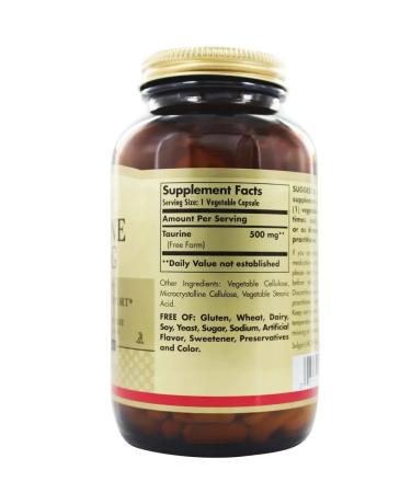 Solgar Inc Taurin 500 mg 50 capsules - Buy Online on GoSupps.com