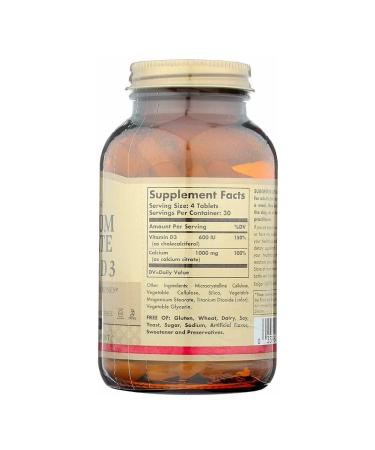 Solgar Inc Calcium citrate with vitamin D3 120 table - Buy Online on GoSupps.com