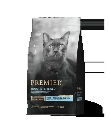 PREMIERPET Dry food for sterilized cats salmon with turkey 2kg