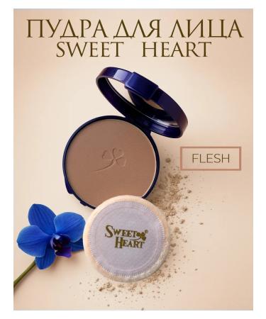 SWEET HEART Face powder compact with a mirror tone Flesh