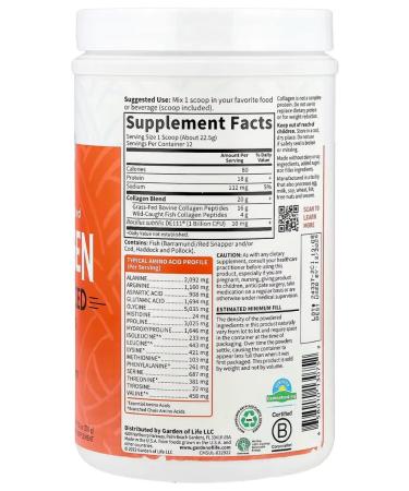 Garden of Life Colligen from a wild catch without taste 270 g - Buy Online on GoSupps.com