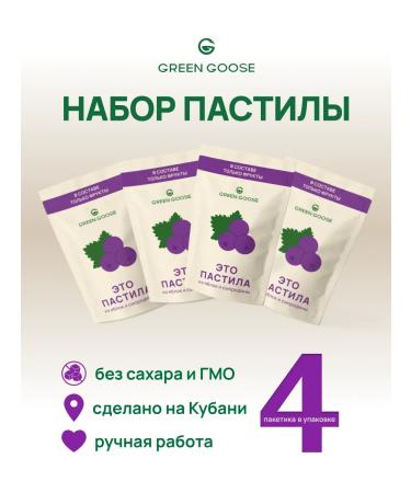 Green Goose Pastil without sugar from apples and currants 4pcs