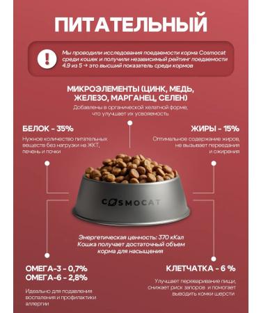 Cosmocat Dry food for cats with turkey for breeding wool 5 kg - Buy Online on GoSupps.com