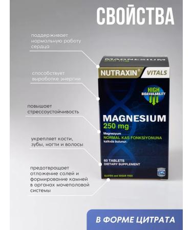 Magnesium citrate in tablets 250 mg - Buy Online on GoSupps.com