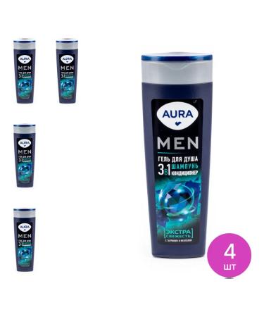 Aura Soul gel male extra freshness with taurin 380ml 4 pcs