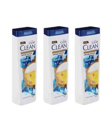 clear CLEAN shampoo Clean volume and force 2 in 1 365 ml 3 pcs