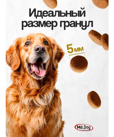 MilDog Dry food 10 kg for dogs of large breeds - Buy Online on GoSupps.com
